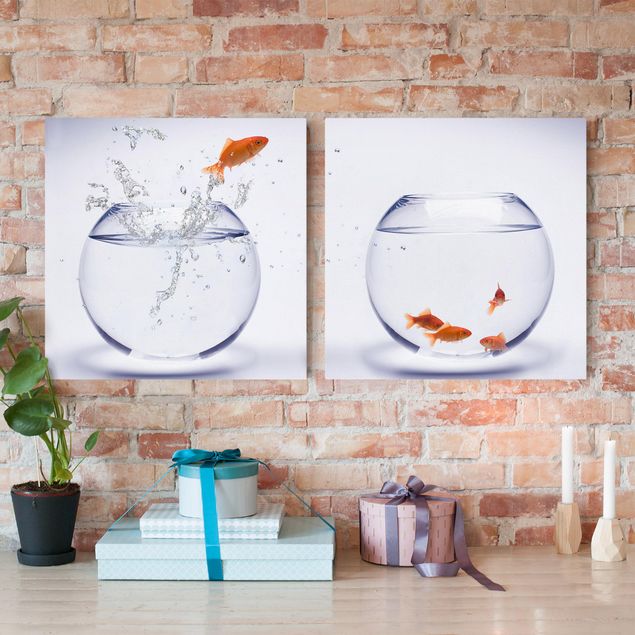 Wanddeko Wohnzimmer Flying Goldfish