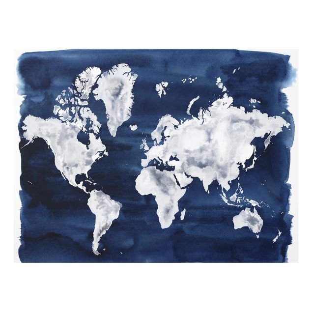 Deko Weltkarte Wasser-Weltkarte dunkel