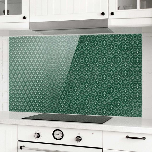 Wanddeko Küche Smaragd Art Deco Linienmuster
