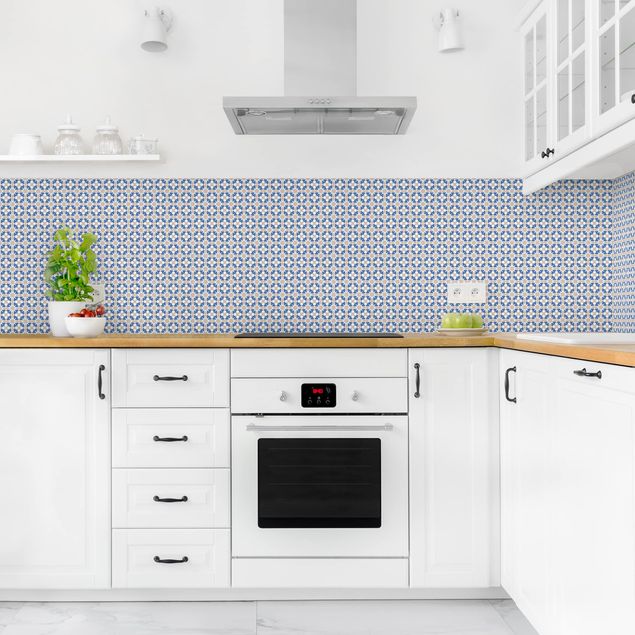 Küchen Deko Orientalisches Muster mit blauen Sternen