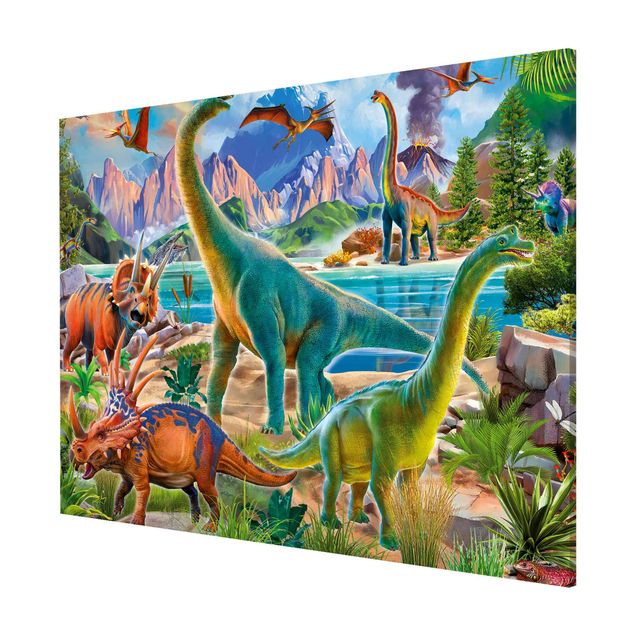 Wanddeko Büro Brachiosaurus und Tricaterops