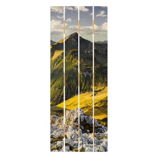 Wanddeko grün Berge und Tal der Lechtaler Alpen in Tirol