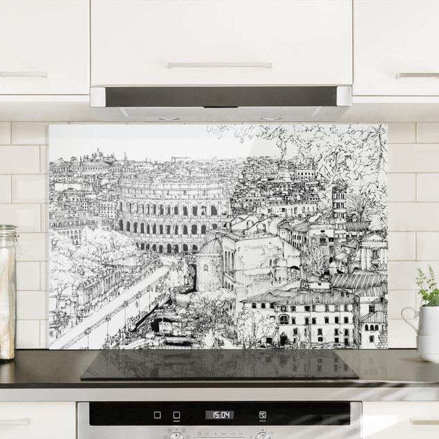 Wanddeko Küche Stadtstudie - Rom