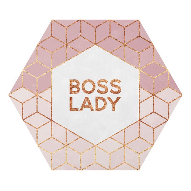 Wanddeko rosa Boss Lady Sechsecke Rosa