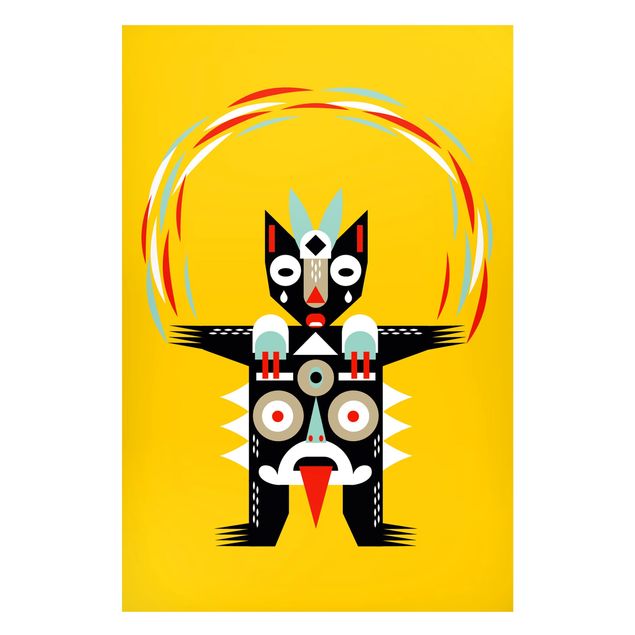 Wanddeko bunt Collage Ethno Monster - Jongleur