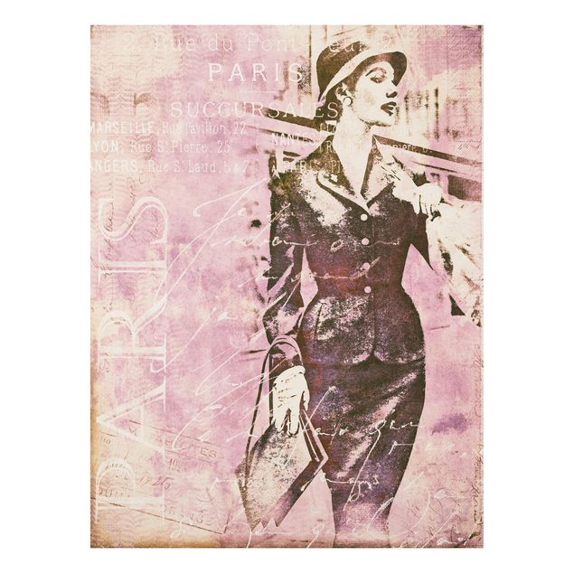 Wanddeko Flur Vintage Collage - Pariserin