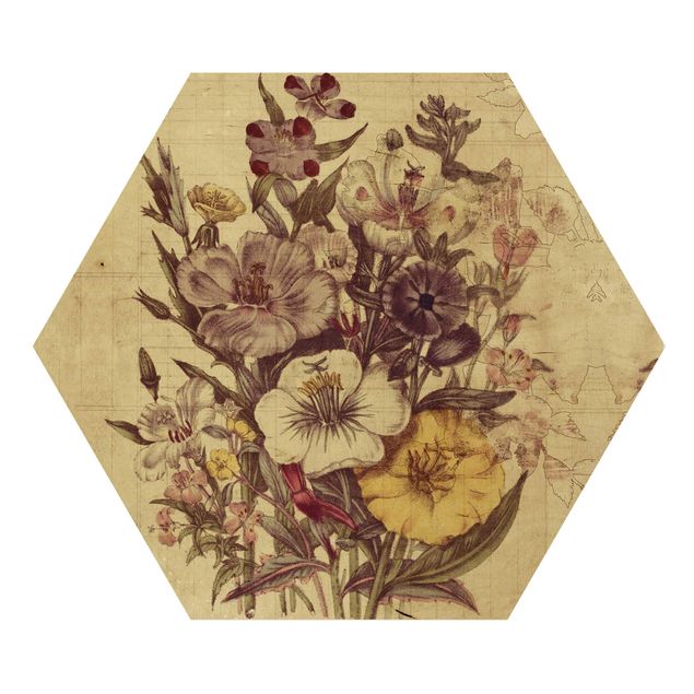 Wanddeko Esszimmer Vintage Letter Blumenstrauss