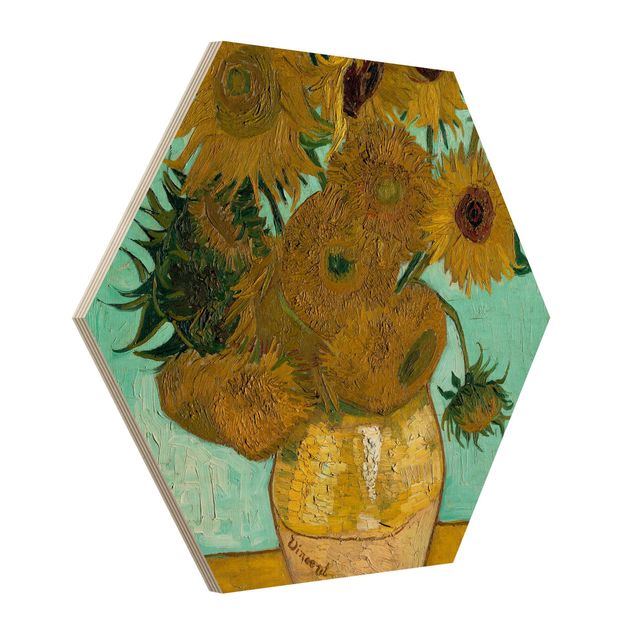 Pointillismus Bilder Vincent van Gogh - Vase mit Sonnenblumen