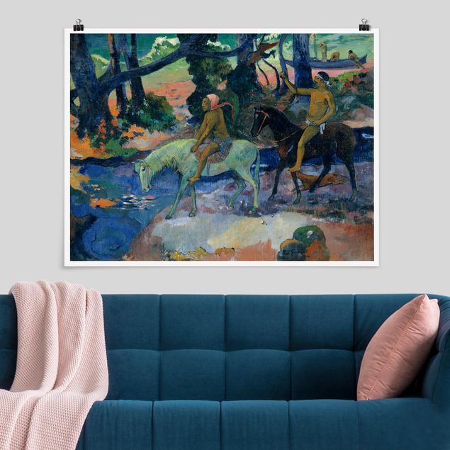 Wanddeko blau Paul Gauguin - Die Flucht