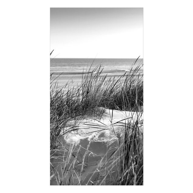 Wohndeko maritim Stranddüne am Meer Schwarz-Weiß