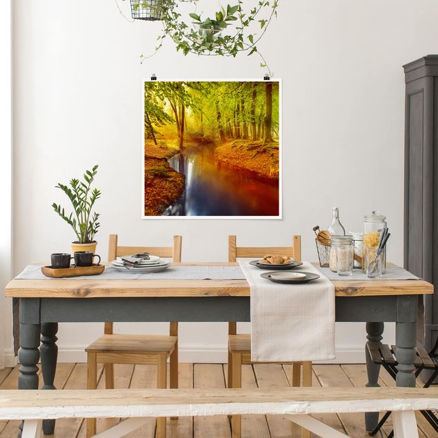 Wanddeko Küche Herbstwald