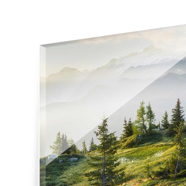 Glasbilder Berge Émosson Wallis Schweiz