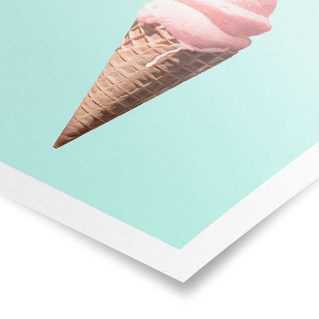 Wanddeko Kulinarisch Eis mit Flamingo
