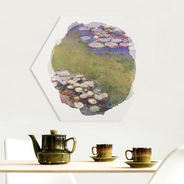 Wanddeko beige Wasserfarben - Claude Monet - Seerosen