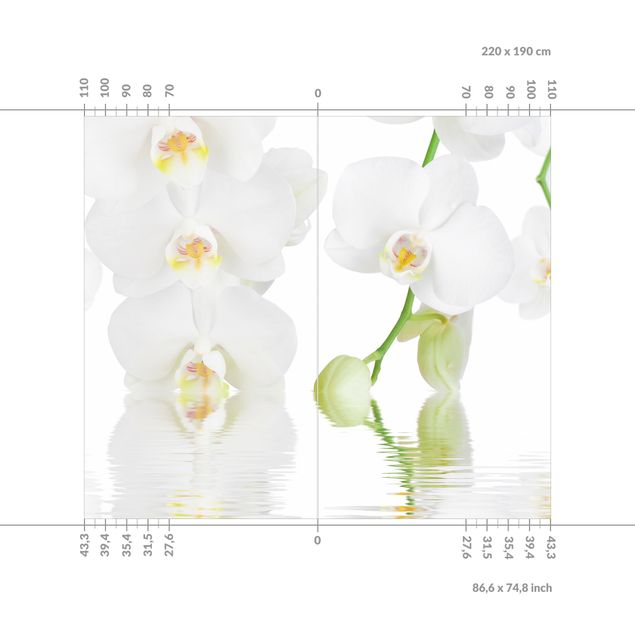 Duschrückwand - Wellness Orchidee - Weiße Orchidee