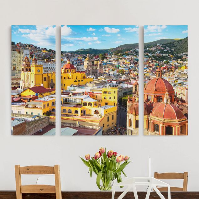 Wanddeko Wohnzimmer Bunte Häuser Guanajuato