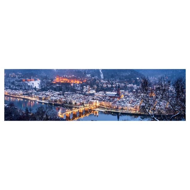 Küchenrückwand Folie selbstklebend Skyline Winterliches Heidelberg