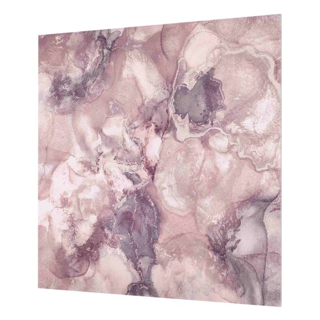 Wanddeko Malerei Farbexperimente Marmor Violett
