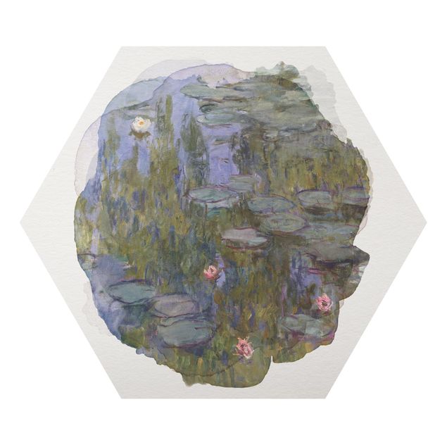 Wanddeko Esszimmer Wasserfarben - Claude Monet - Seerosen (Nympheas)