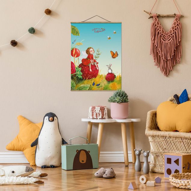 Wanddeko Babyzimmer Erdbeerinchen Erdbeerfee - Zauberhaft