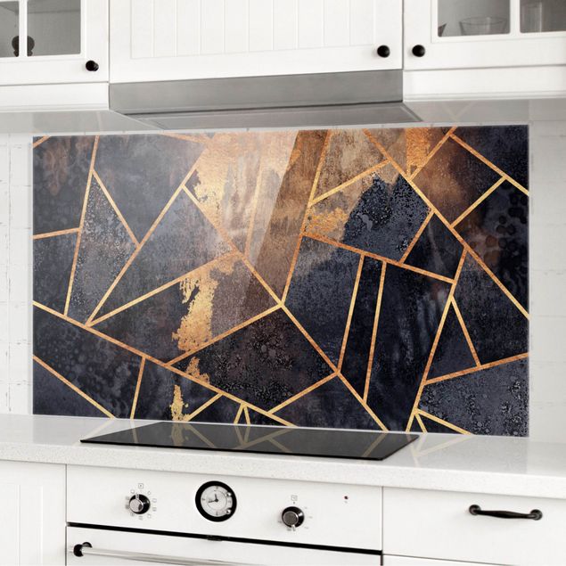 Wanddeko Küche Onyx mit Gold