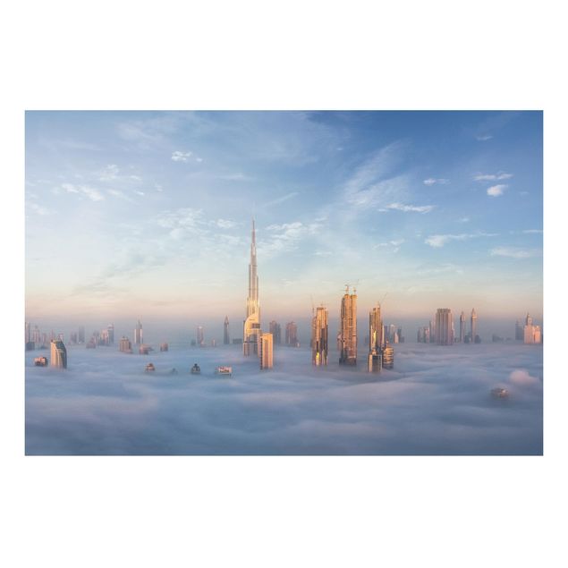 Wanddeko blau Dubai über den Wolken