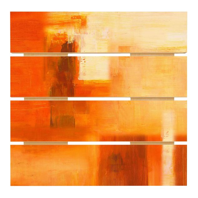 Wanddeko Büro Komposition in Orange und Braun 02