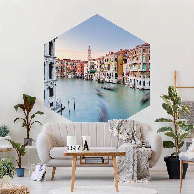 Wanddeko grün Canale Grande Blick von der Rialtobrücke Venedig