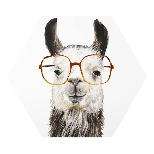 Wanddeko Büro Hippes Lama mit Brille IV
