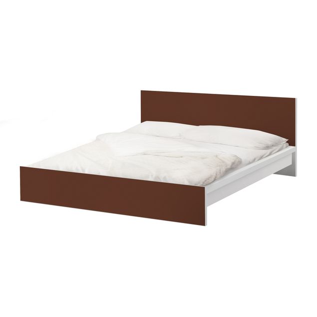 Möbelfolie für IKEA Malm Bett niedrig 140x200cm - Klebefolie Colour Chocolate
