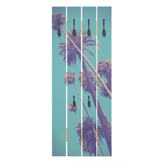 Wanddeko Treppenhaus Tropische Pflanzen Palmen und Himmel