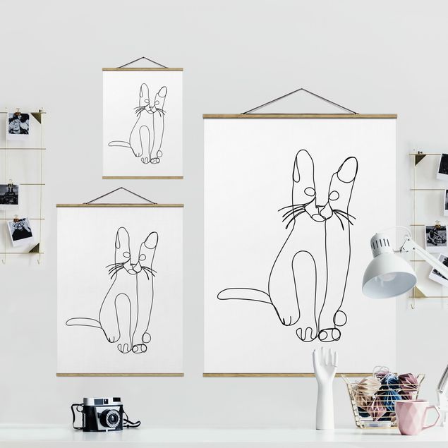 Wandbilder Katzen Katze Line Art