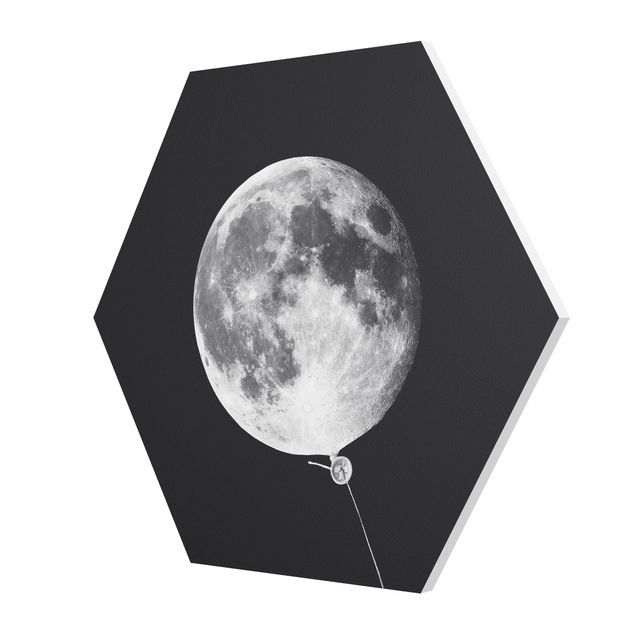 Wanddeko Jugendzimmer Luftballon mit Mond