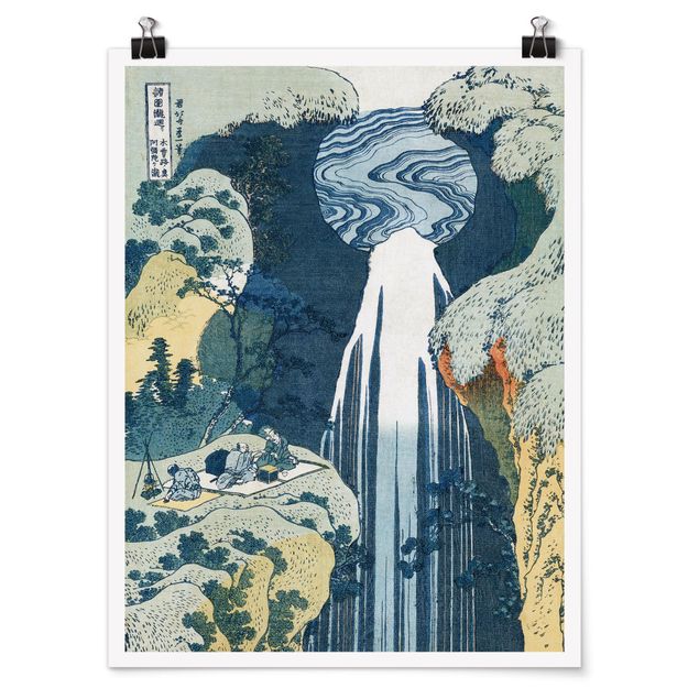 Wanddeko Esszimmer Katsushika Hokusai - Der Wasserfall von Amida