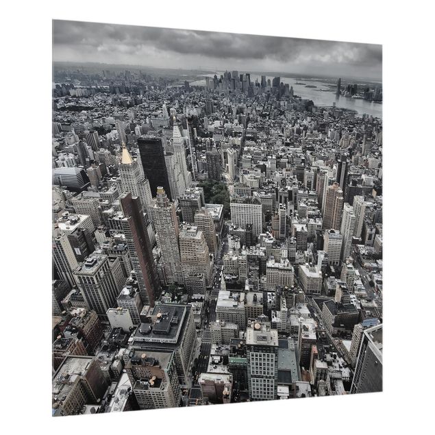 Glas Spritzschutz - Blick über Manhattan - Quadrat - 1:1