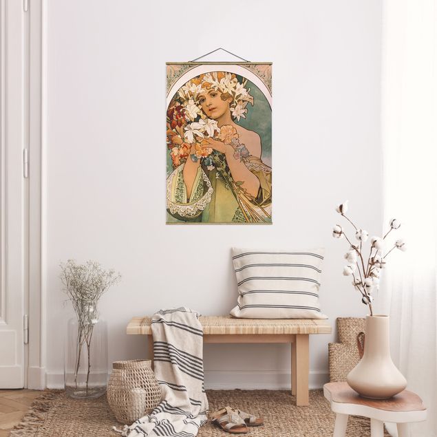 Wanddeko Wohnzimmer Alfons Mucha - Blume