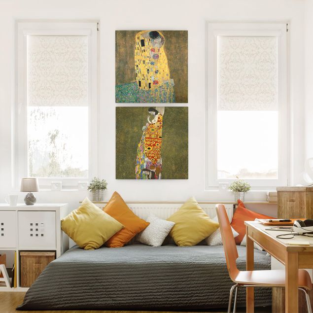 Wanddeko Wohnzimmer Gustav Klimt - Kuss und Hoffnung