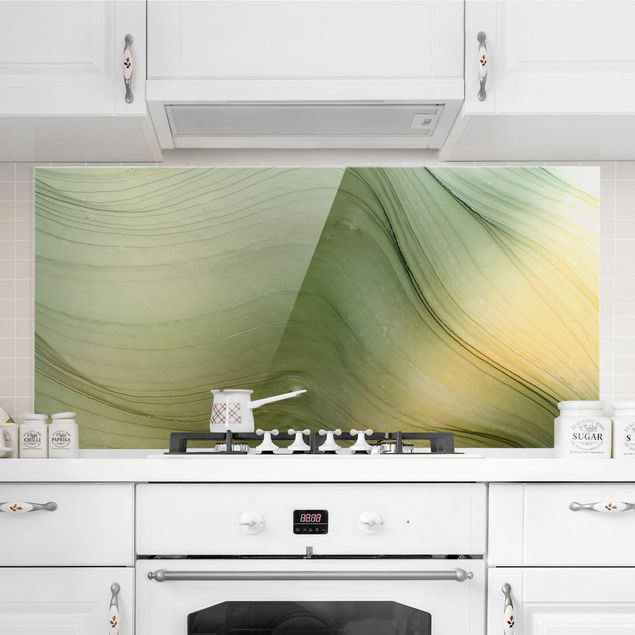 Wanddeko Küche Meliertes Grün mit Honig