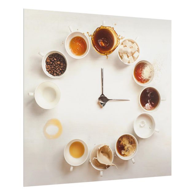 Glas Spritzschutz - Coffee Time - Quadrat - 1:1