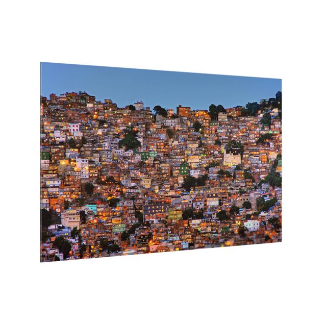 Wanddeko Architektur Rio de Janeiro Favela Sonnenuntergang