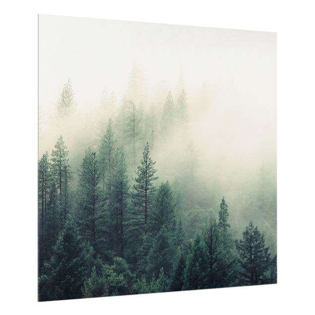 Deko Wald Wald im Nebel Erwachen
