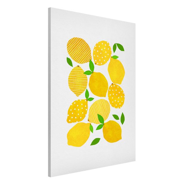 Wanddeko Küche Zitronen mit Punkten