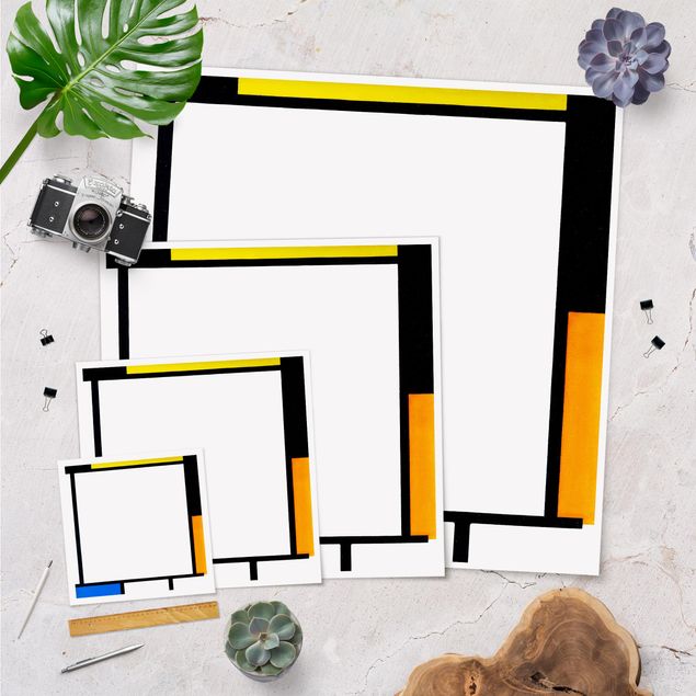 Wanddeko Treppenhaus Piet Mondrian - Komposition II