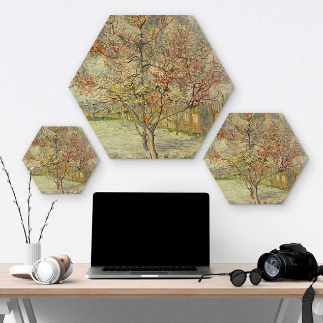 Wanddeko Büro Vincent van Gogh - Blühende Pfirsichbäume