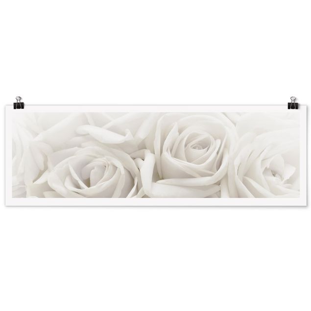 Wanddeko Esszimmer Weiße Rosen