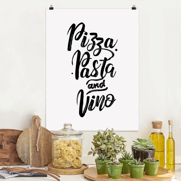 Küchen Deko Pizza Pasta und Vino