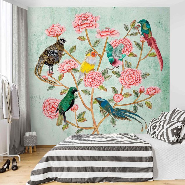 Rosentapete Chinoiserie Collage in Mint II