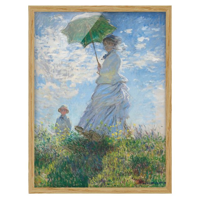 Wanddeko Büro Claude Monet - Frau mit Sonnenschirm