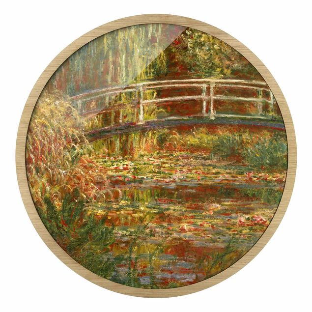 Kunststile Claude Monet - Seerosenteich und japanische Brücke (Harmonie in rosa)