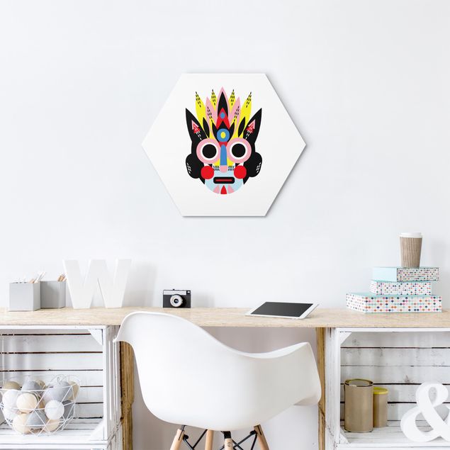 Wanddeko Büro Collage Ethno Maske - Gesicht